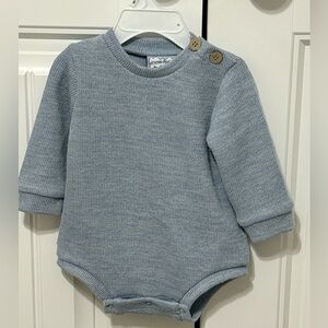 Three Sisters | Light Blue Long Sleeve Knit Bodysuit